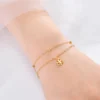 Four-leaf clover lucky Pendent Bracelet for Women Girls Cute Cartoon Flower Charm Stainless Steel Bracelet luxury Jewelry Whole